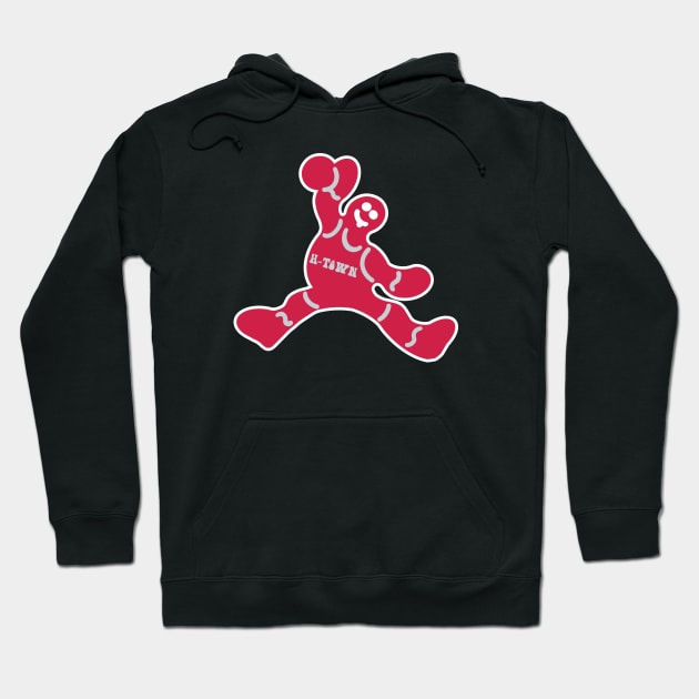 Jumping Houston Rockets Gingerbread Man Hoodie by Rad Love